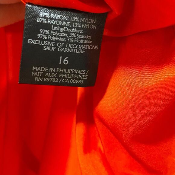 N Natori Jacquard Plisse Sleeveless Sheath Dress Size 16 NWT $169 Red Orange - Picture 4 of 9